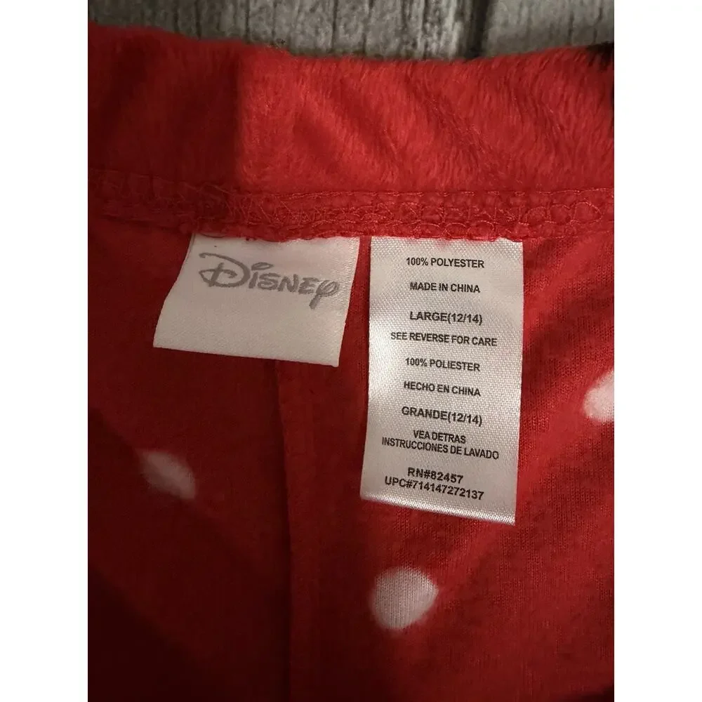 Women's DISNEY Plush Mickey Mouse PJ Pajama Pants Lounge Red Large 12/14 - Picture 3 of 8